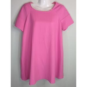 Hot & Delicious‎ Pink Raglan Blouse Top Womens M Crew Neck Babydoll Barbie